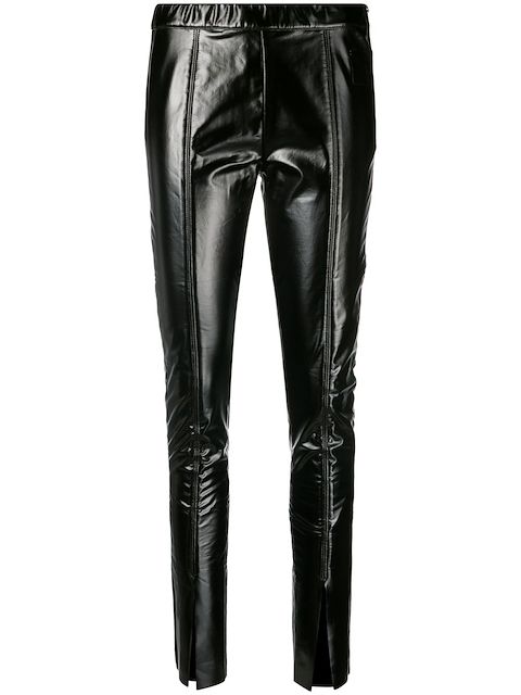 Rick Owens DRKSHDW ankle-slit faux-leather leggings