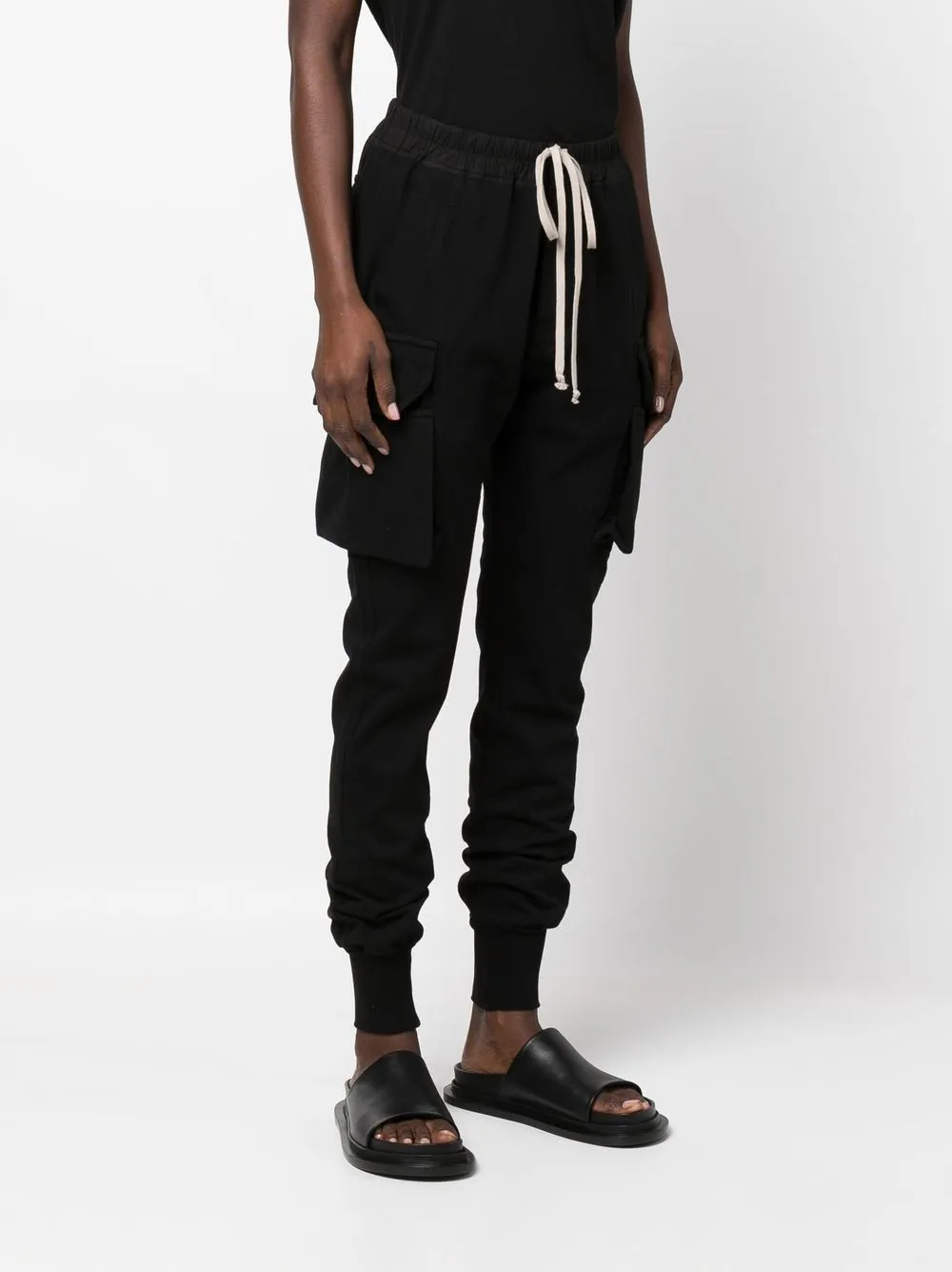 drawstring tapered track pants