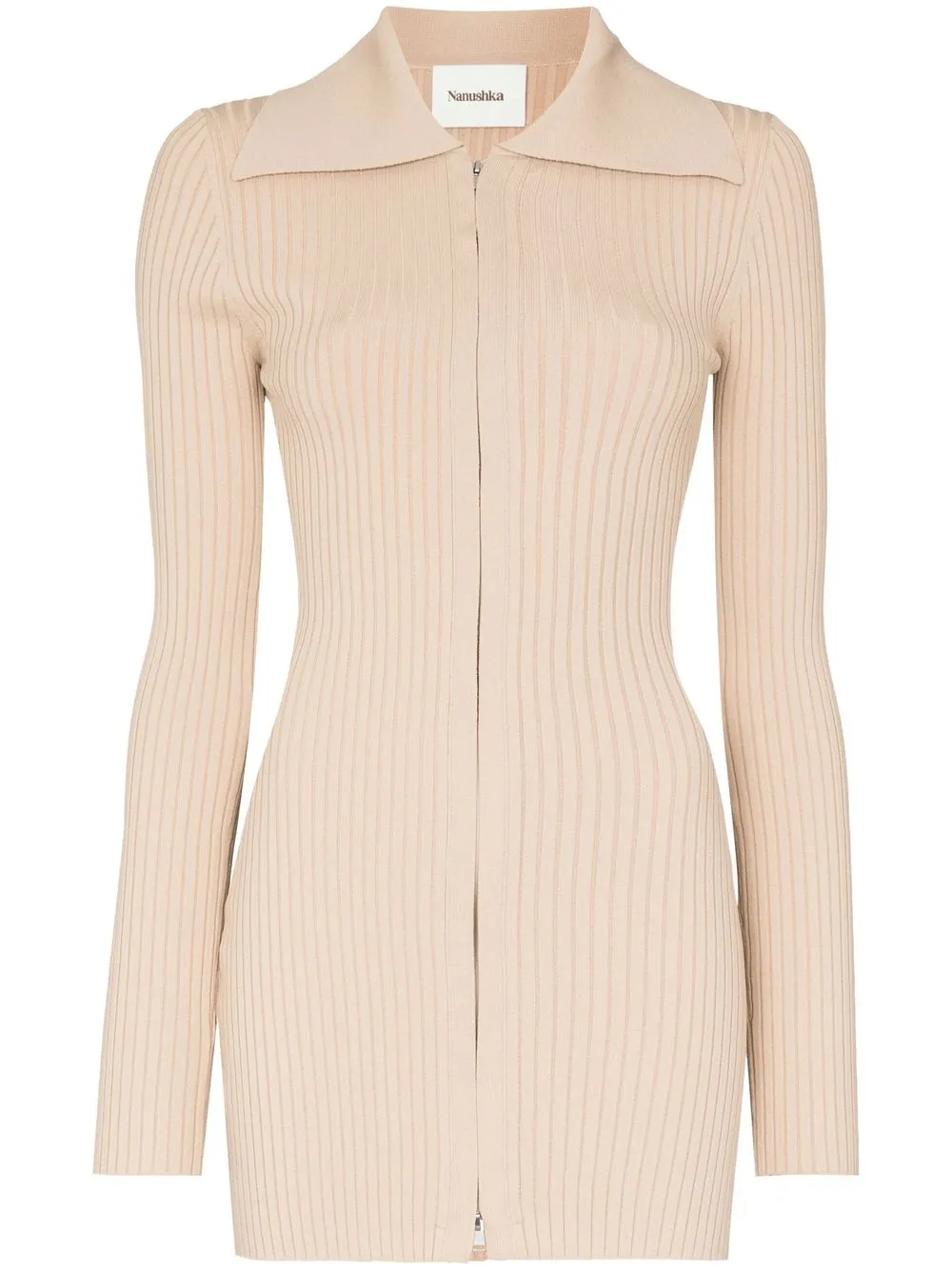 

Nanushka Mardi rib-knit zipped cardigan - Neutrals