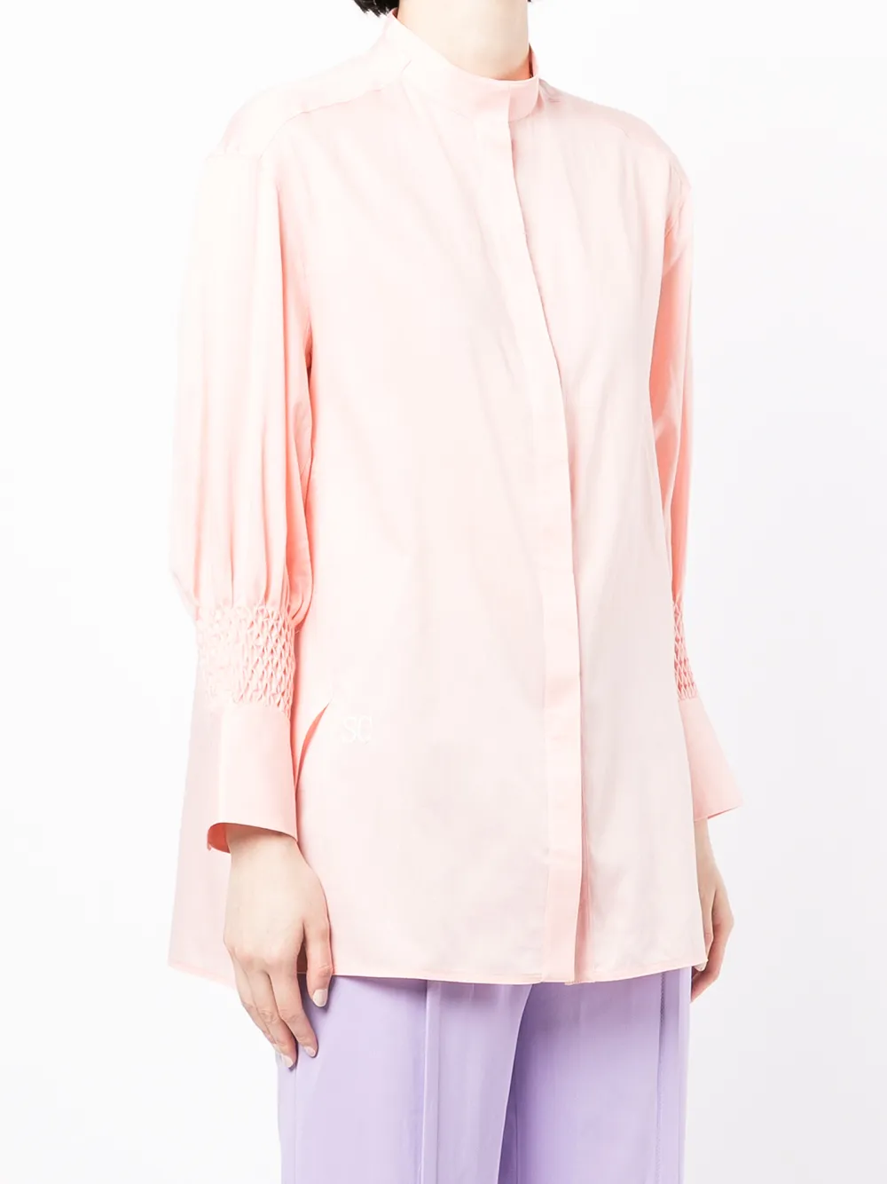  Shiatzy Chen Besticktes Langarmshirt   Rosa 