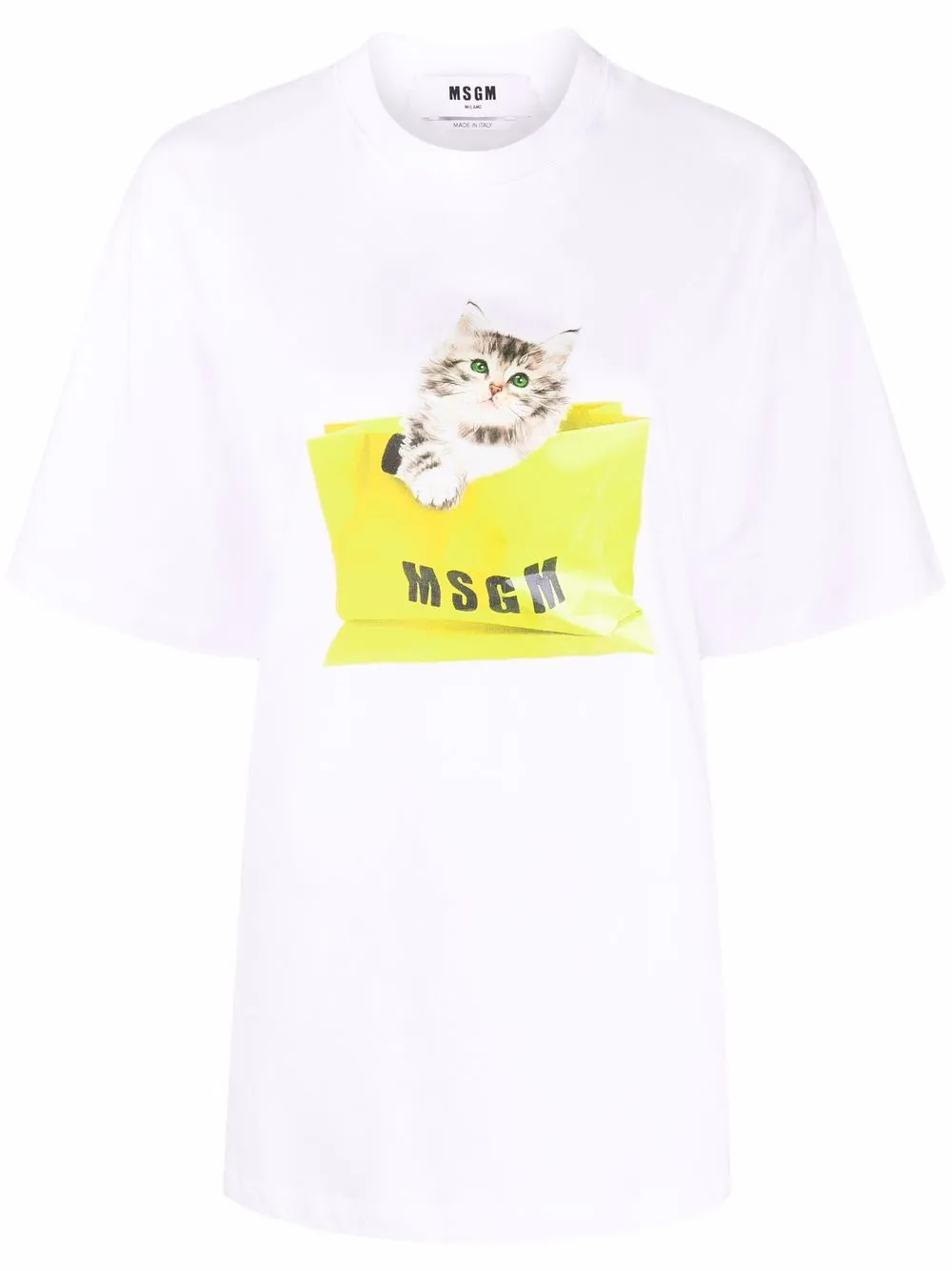 

MSGM playera con estampado gráfico - Blanco