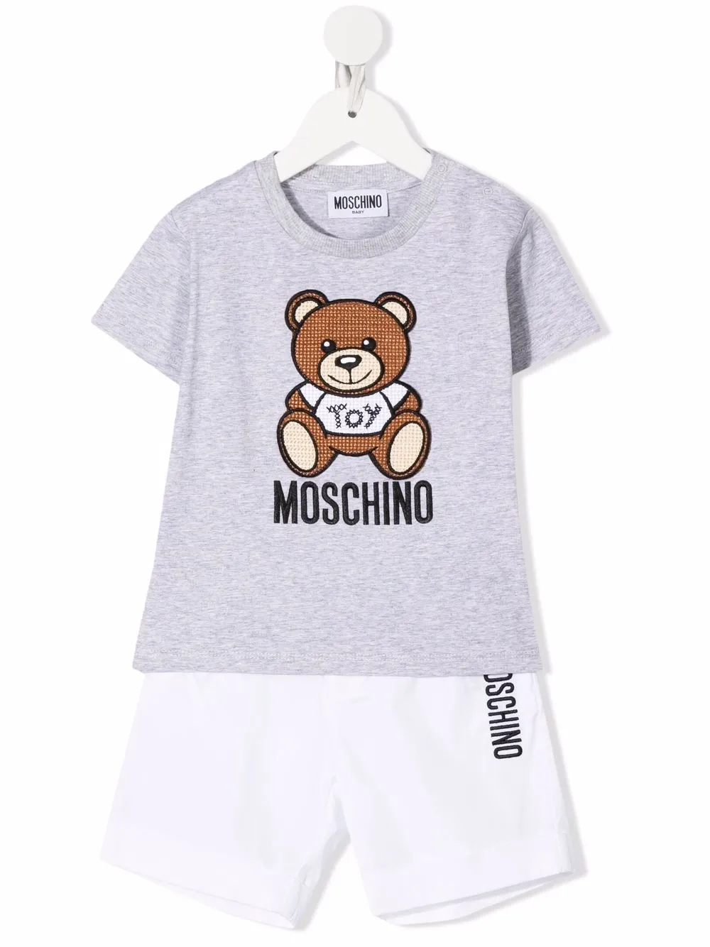 

Moschino Kids traje deportivo con logo estampado - Gris