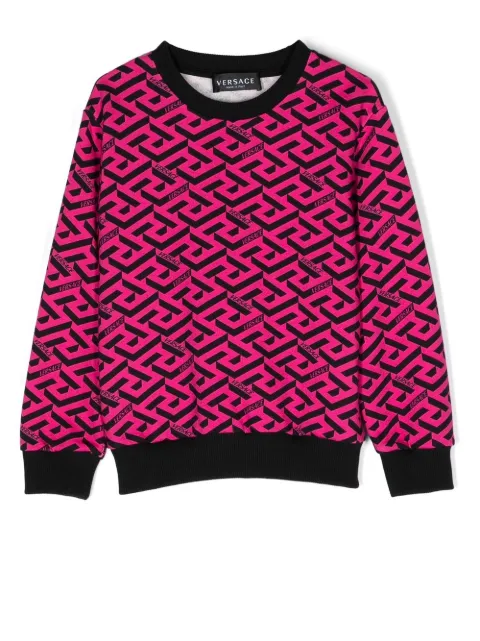 Versace Kids Greca-print cotton sweatshirt