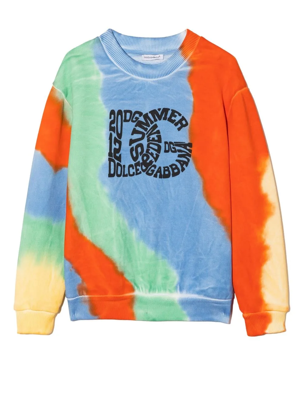 

Dolce & Gabbana Kids sudadera DG con motivo tie-dye - Azul