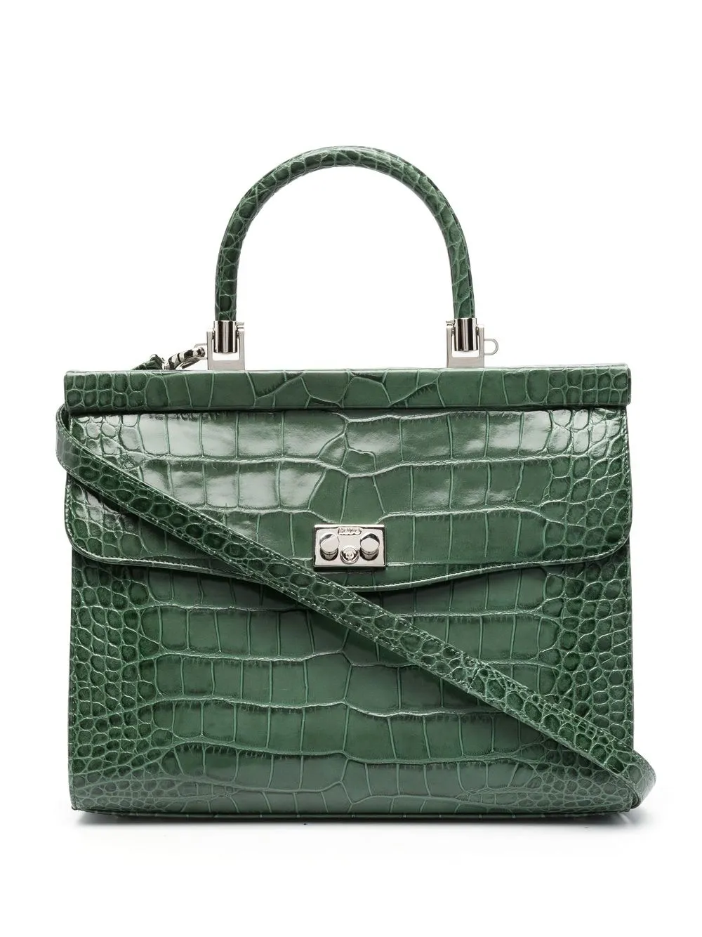 

Rodo medium Paris croc-effect tote bag - Green