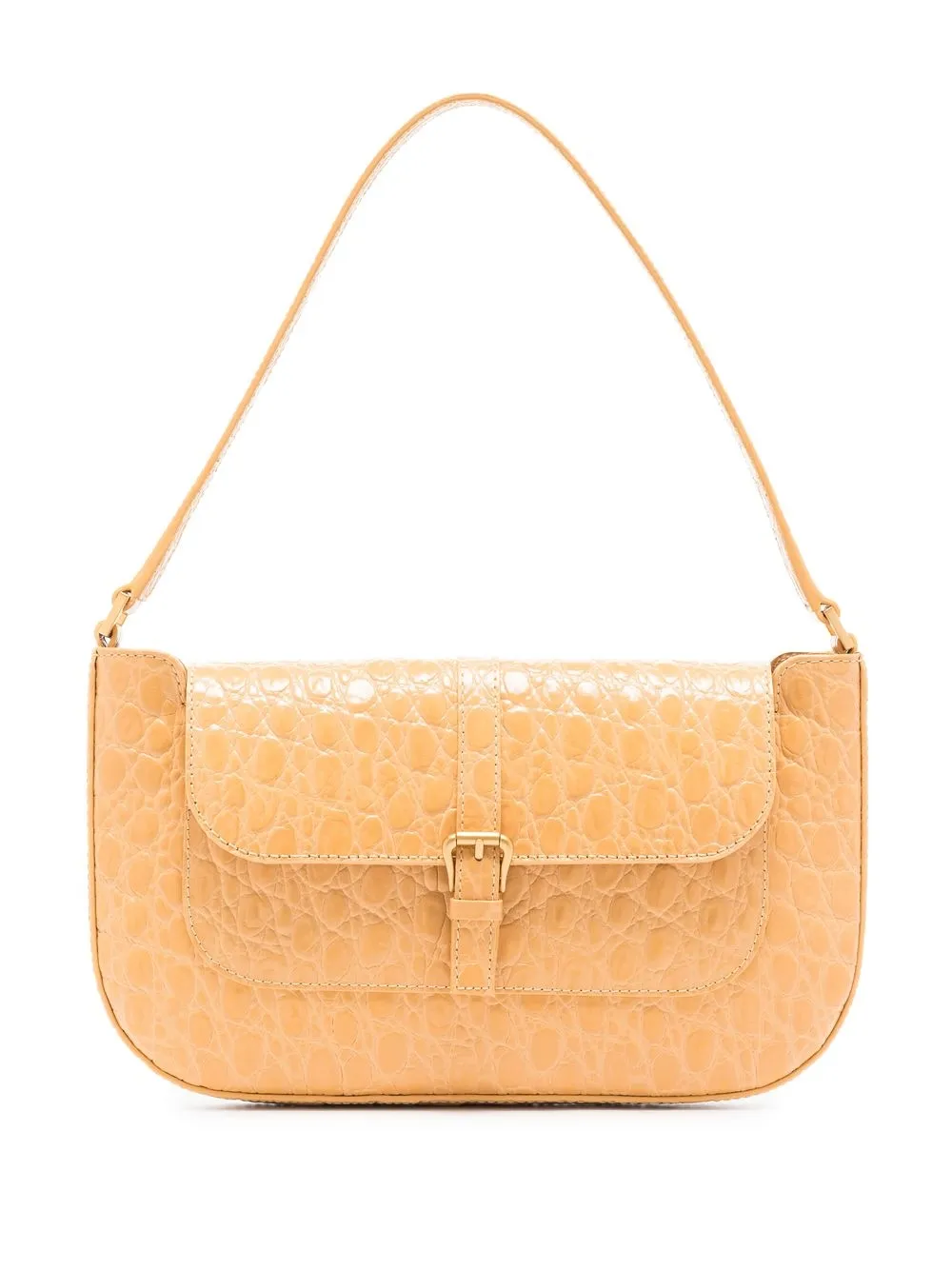 

BY FAR Miranda crocodile-embossed leather shoulder bag - Neutrals