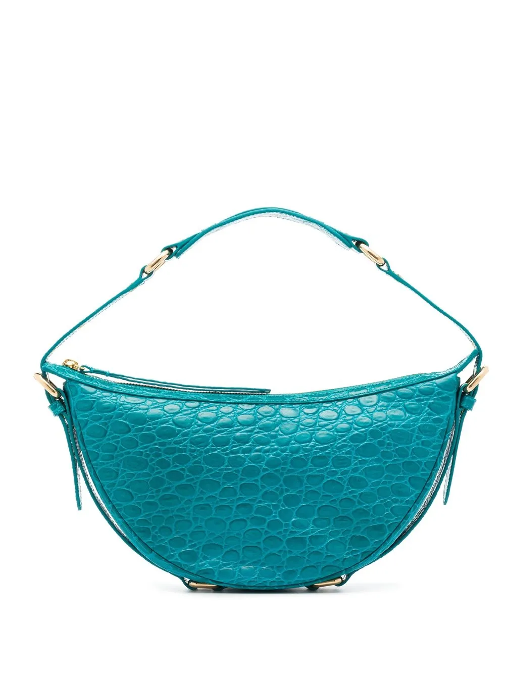 

BY FAR crocodile-embossed leather shoulder bag - Blue