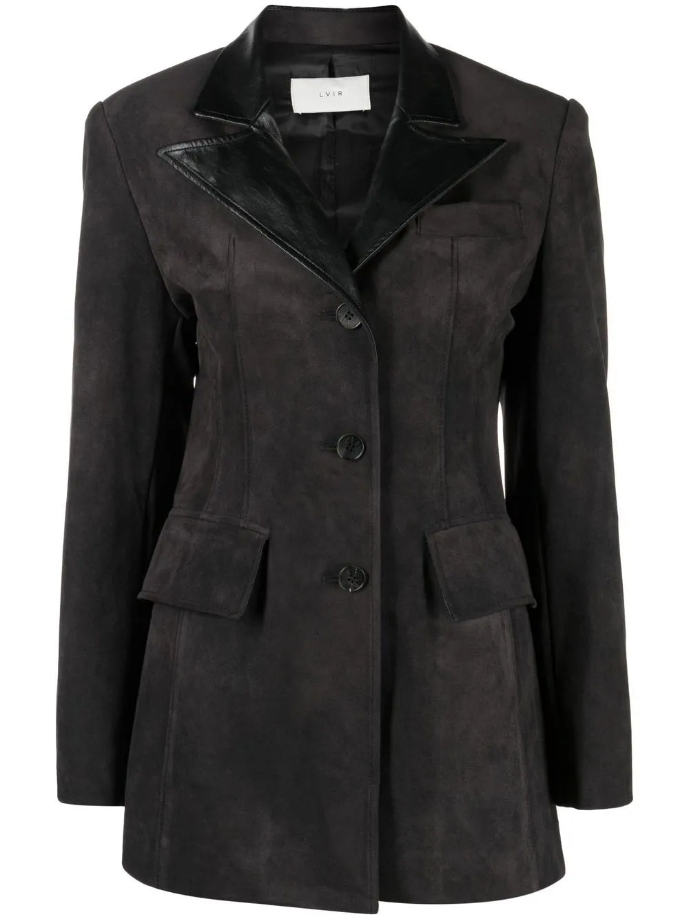 

LVIR faux suede single-breasted blazer - Black