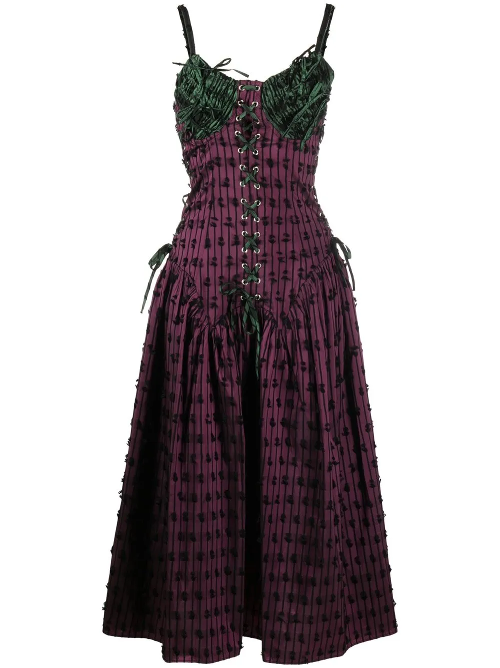 

Chopova Lowena laced-detail flared midi dress - Purple
