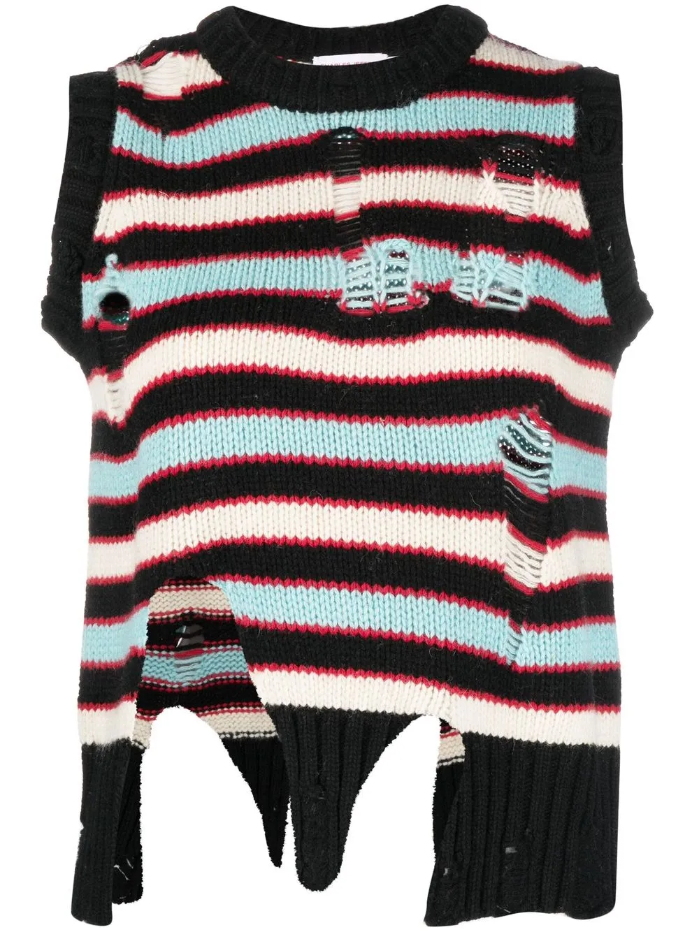 

Charles Jeffrey Loverboy chaleco tejido Mega Shred Slash - Negro