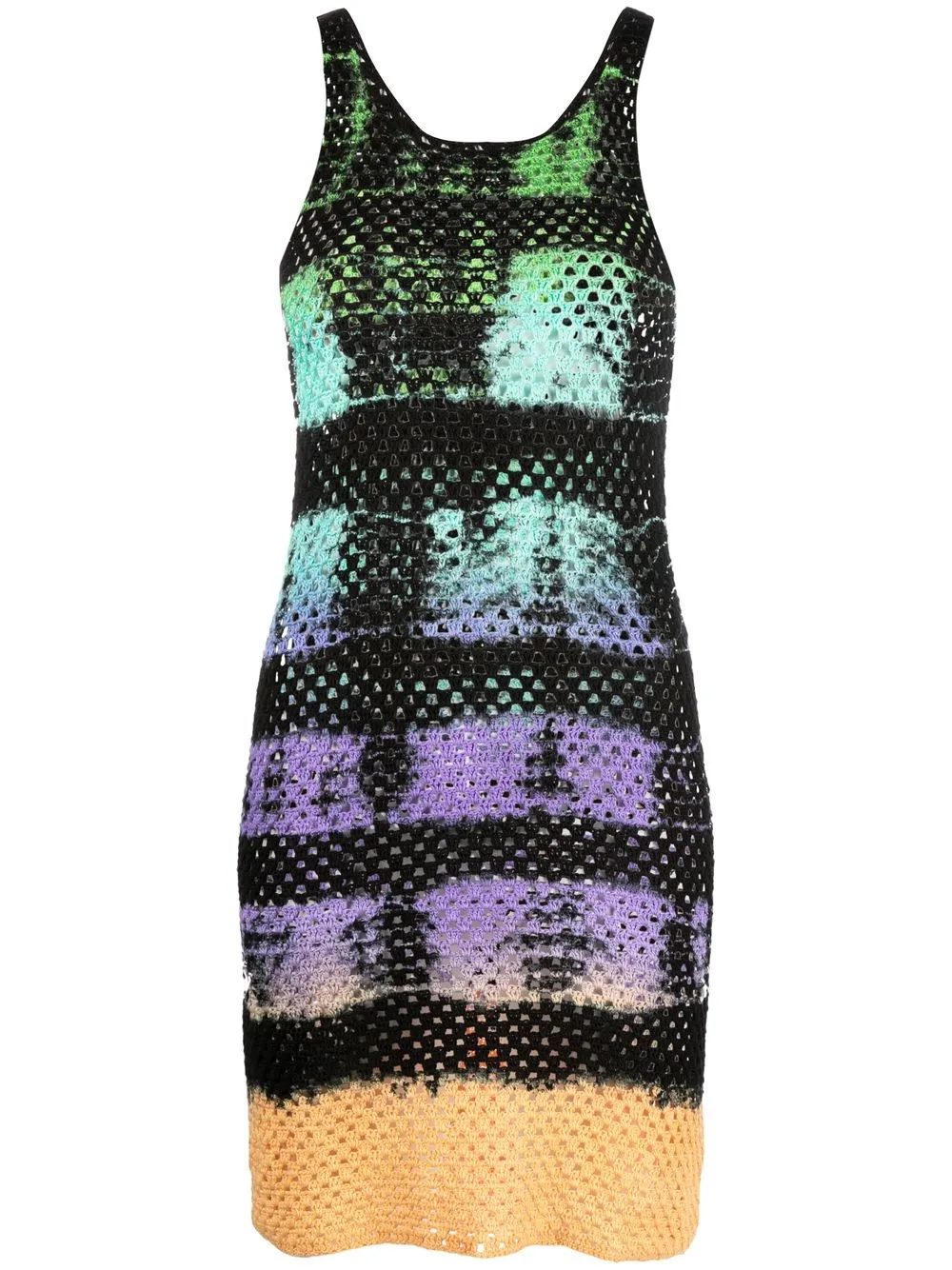 

AGR tie-dye pointelle-knit dress - Black