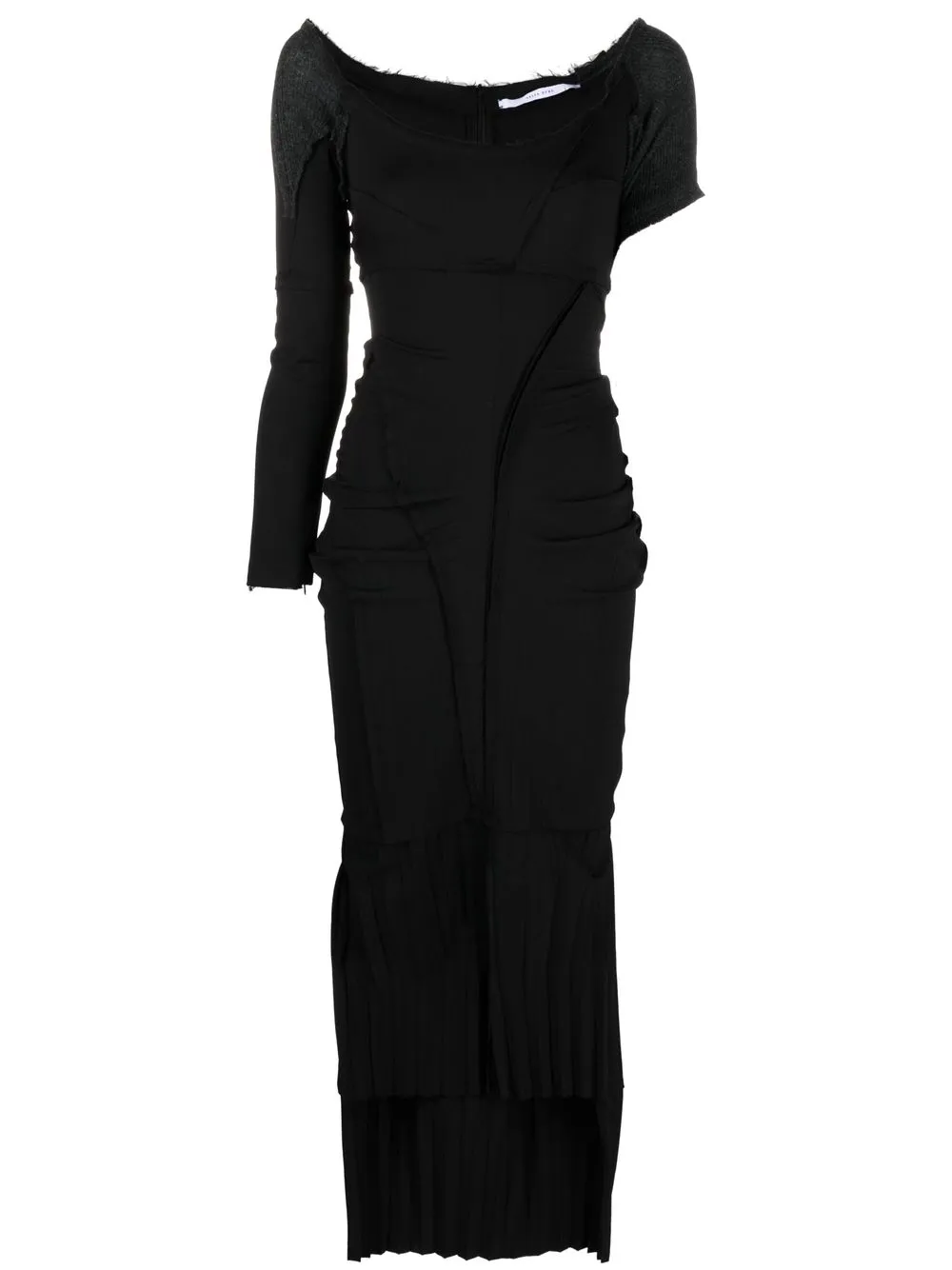 

Talia Byre asymmetric-sleeve midi dress - Black