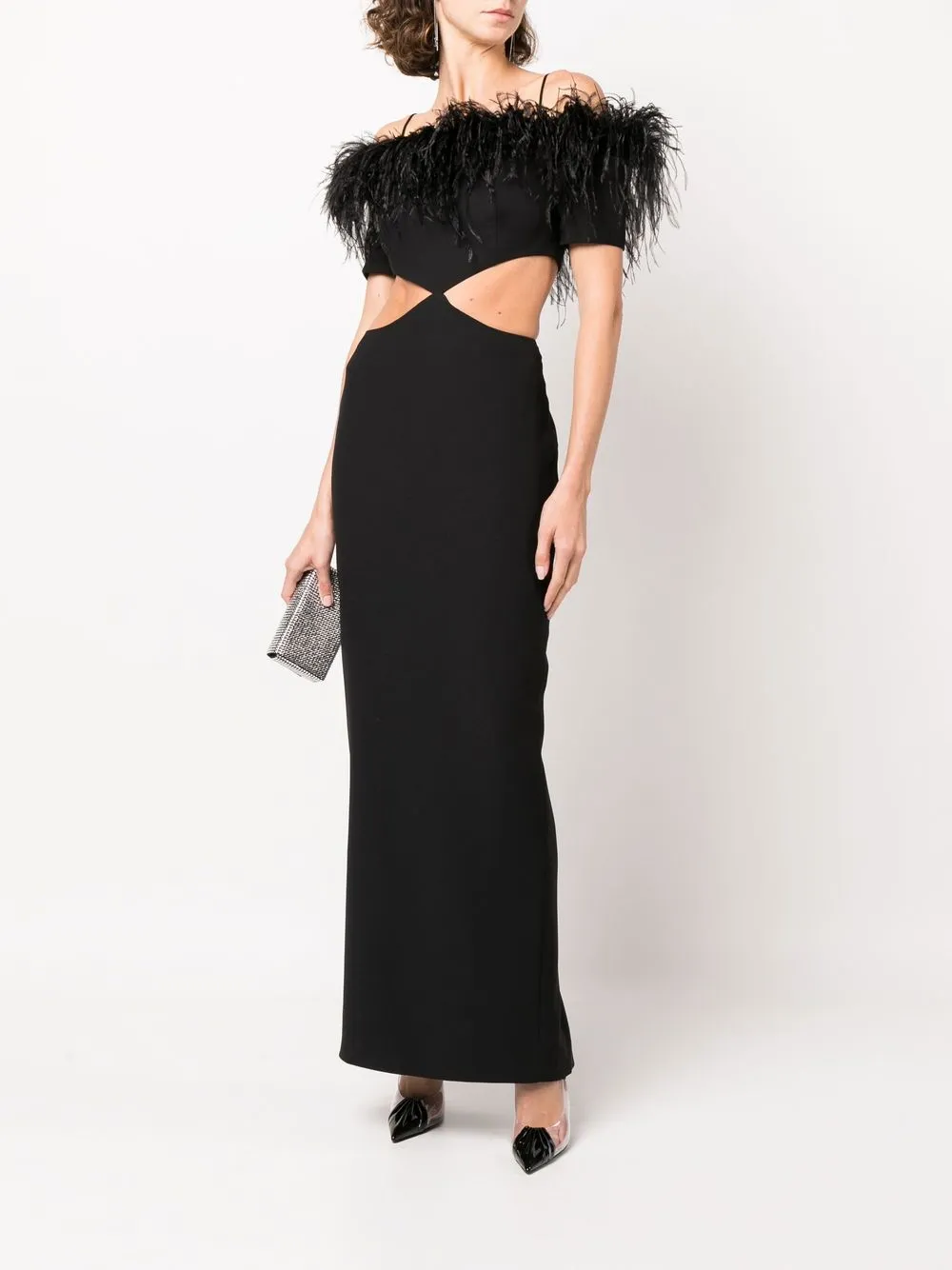 RASARIO feather-trim off-shoulder dress | Day Dresses | Image 2