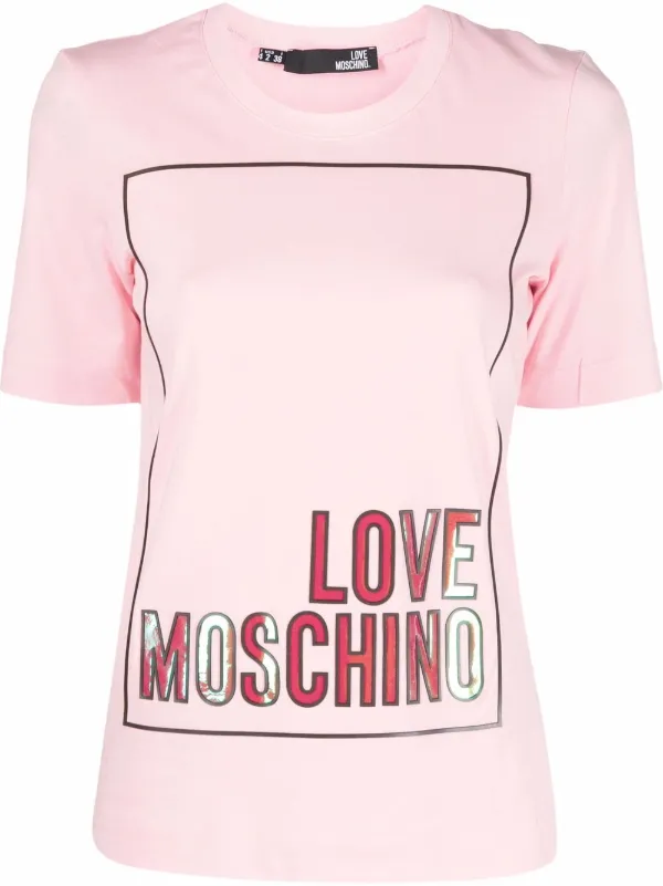 Love Moschino logo-print short-sleeved 