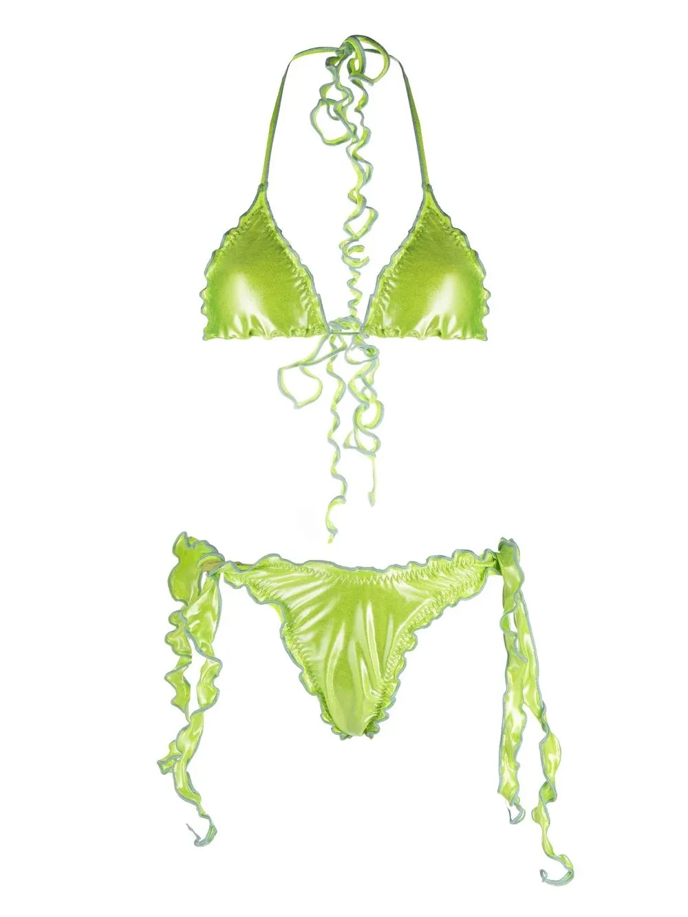 

POSTER GIRL tie-fastened triangle bikini - Green