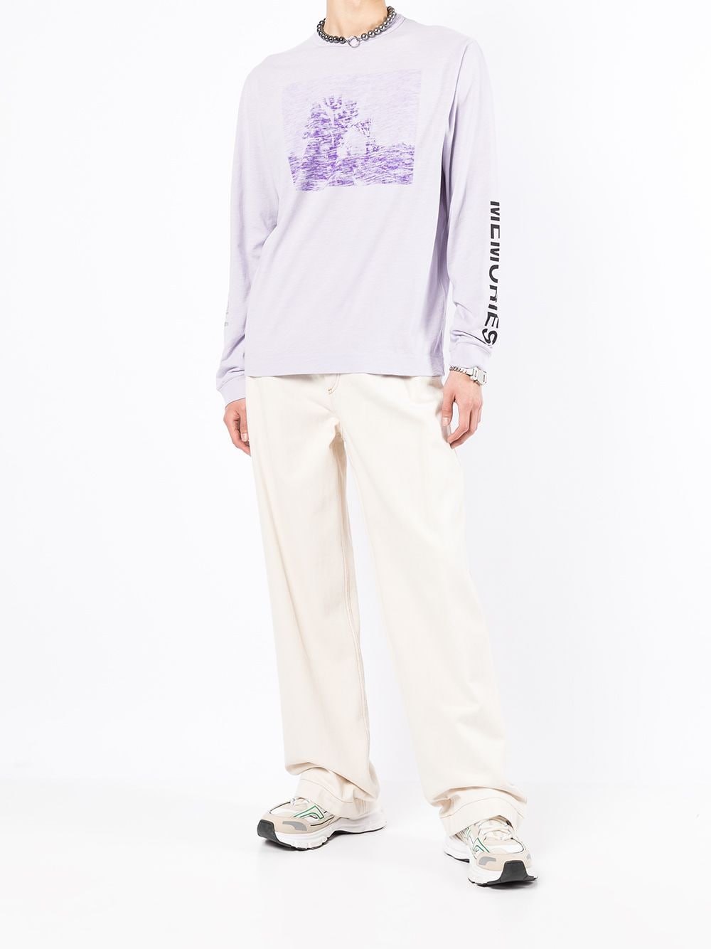 Shop Alyx Graphic-print Long-sleeved T-shirt In Purple