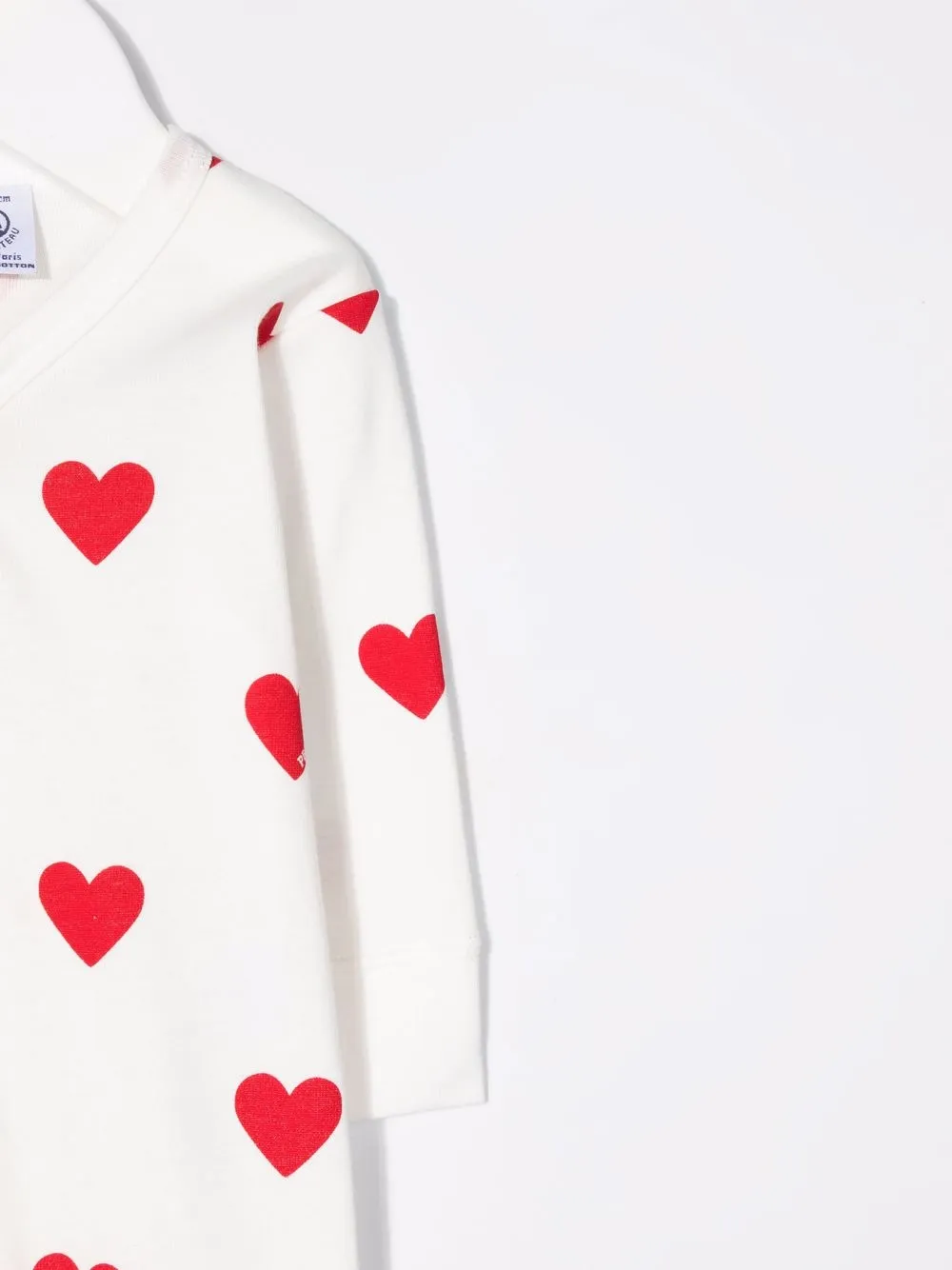 Petit Bateau Romper met hartprint Wit