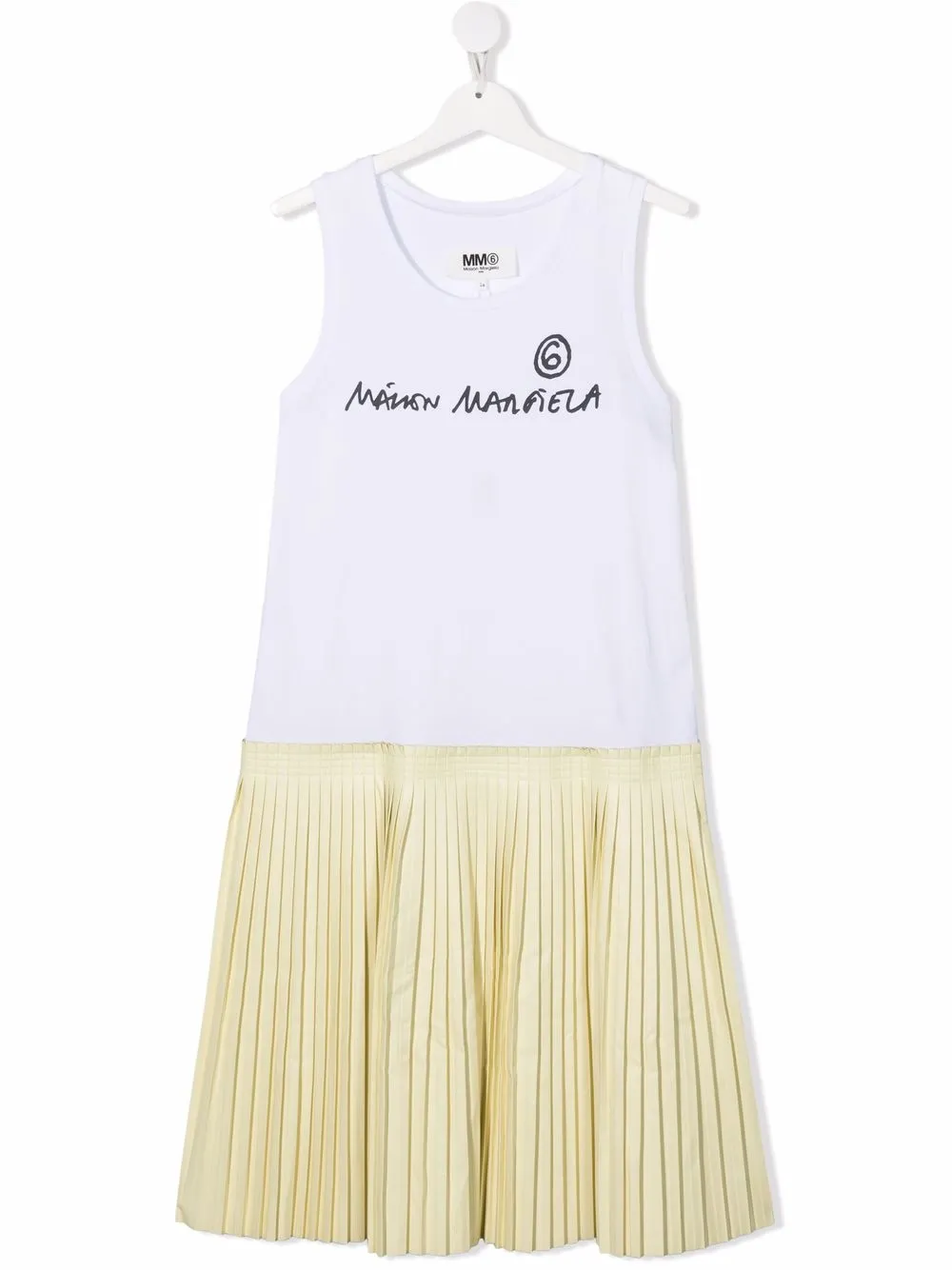 

MM6 Maison Margiela Kids vestido con logo estampado - Blanco