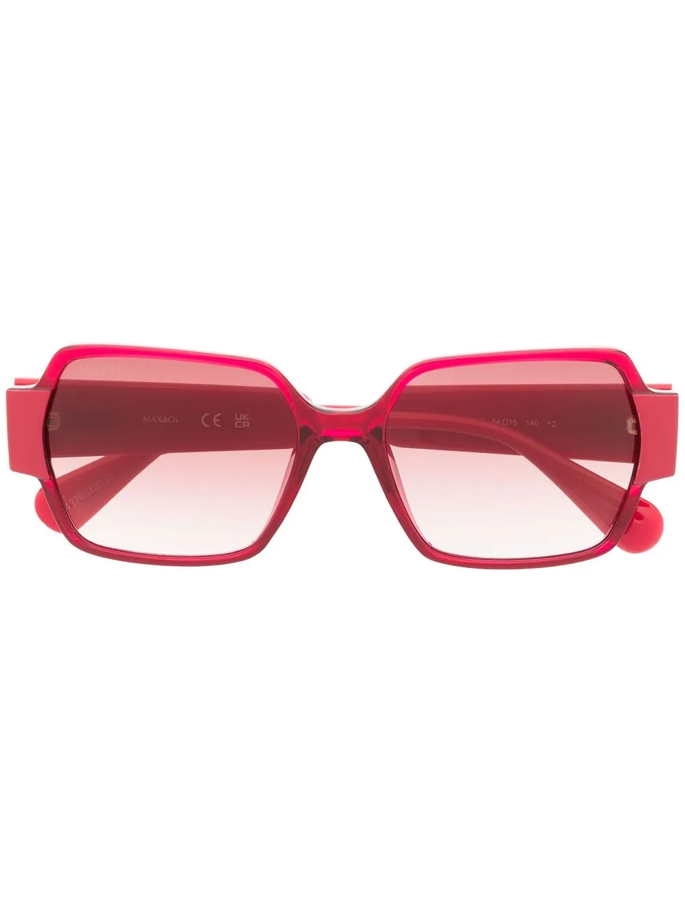 Max & Co Logo-plaque Square-frame Sunglasses In Pink