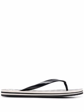 Kate spade black sales and white flip flops