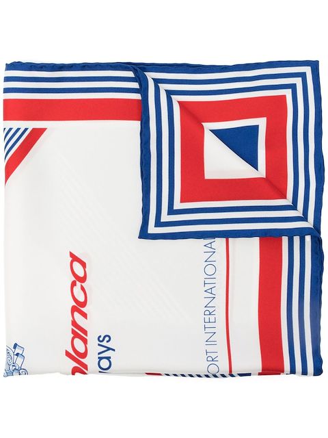 Casablanca Airways-print silk scarf