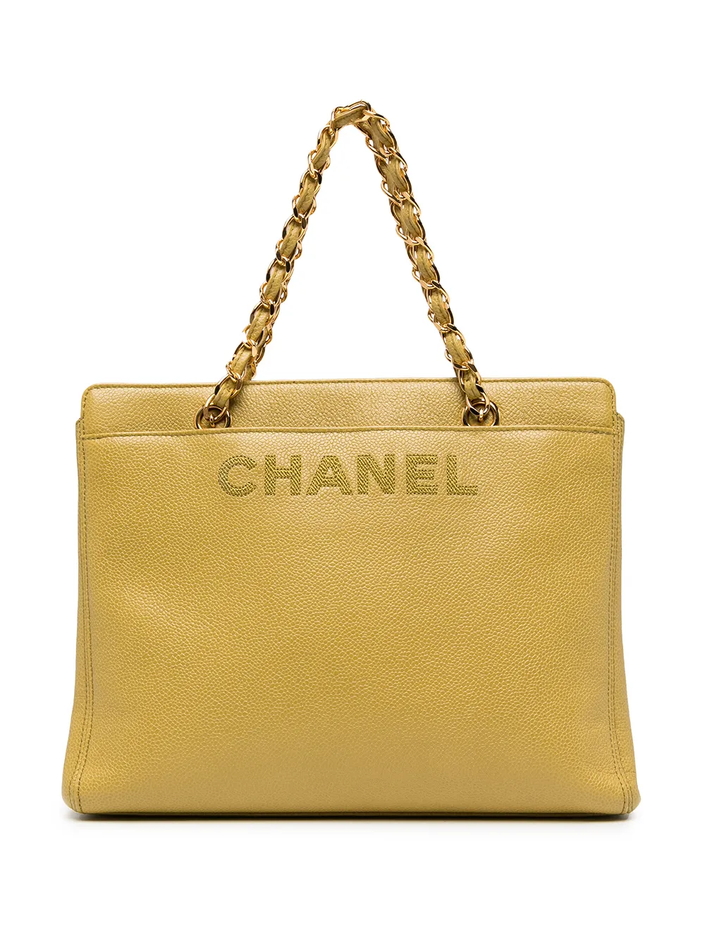 

Chanel Pre-Owned bolsa de mano con logo bordado 1998 - Amarillo