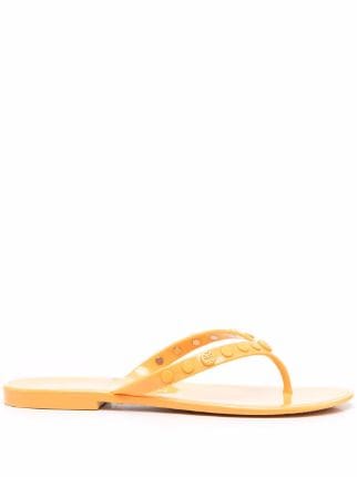 Shop Tory Burch studded jelly flip flops with Express Delivery - FARFETCH