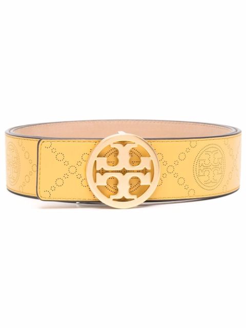 Tory Burch monogram leather buckle belt Women