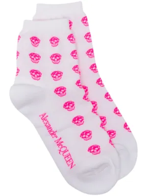 【送料&関税込】Alexander McQueen Short Skull Sock 🆕️ALEXANDER MCQUEEN Black/White SKULL Logo COTTON Blend