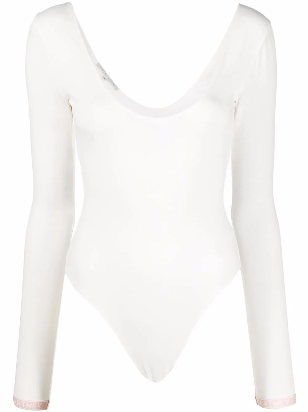 

Stella McCartney body con franja del logo - Blanco