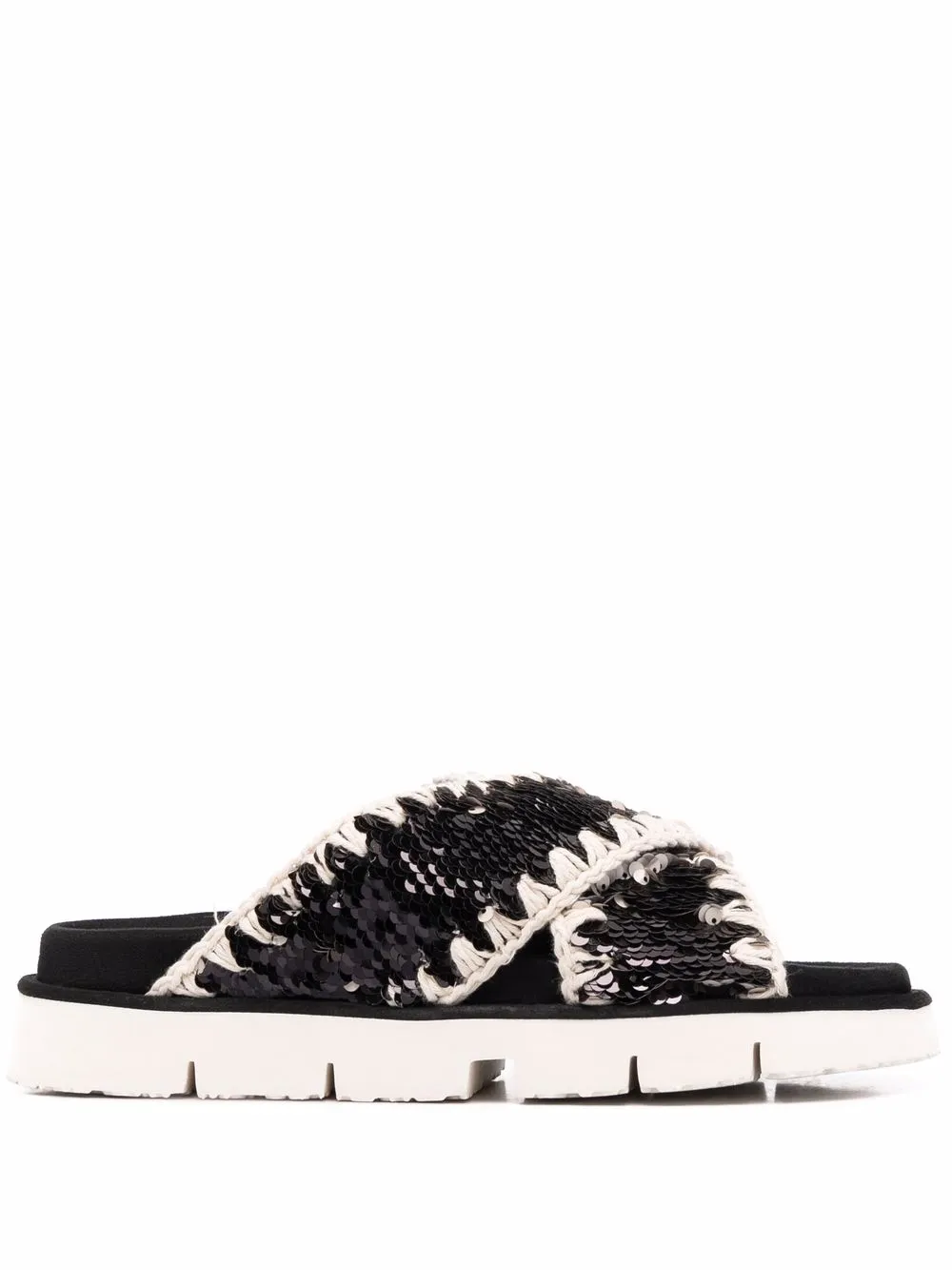 

Mou sequin cross-strap sandals - Black