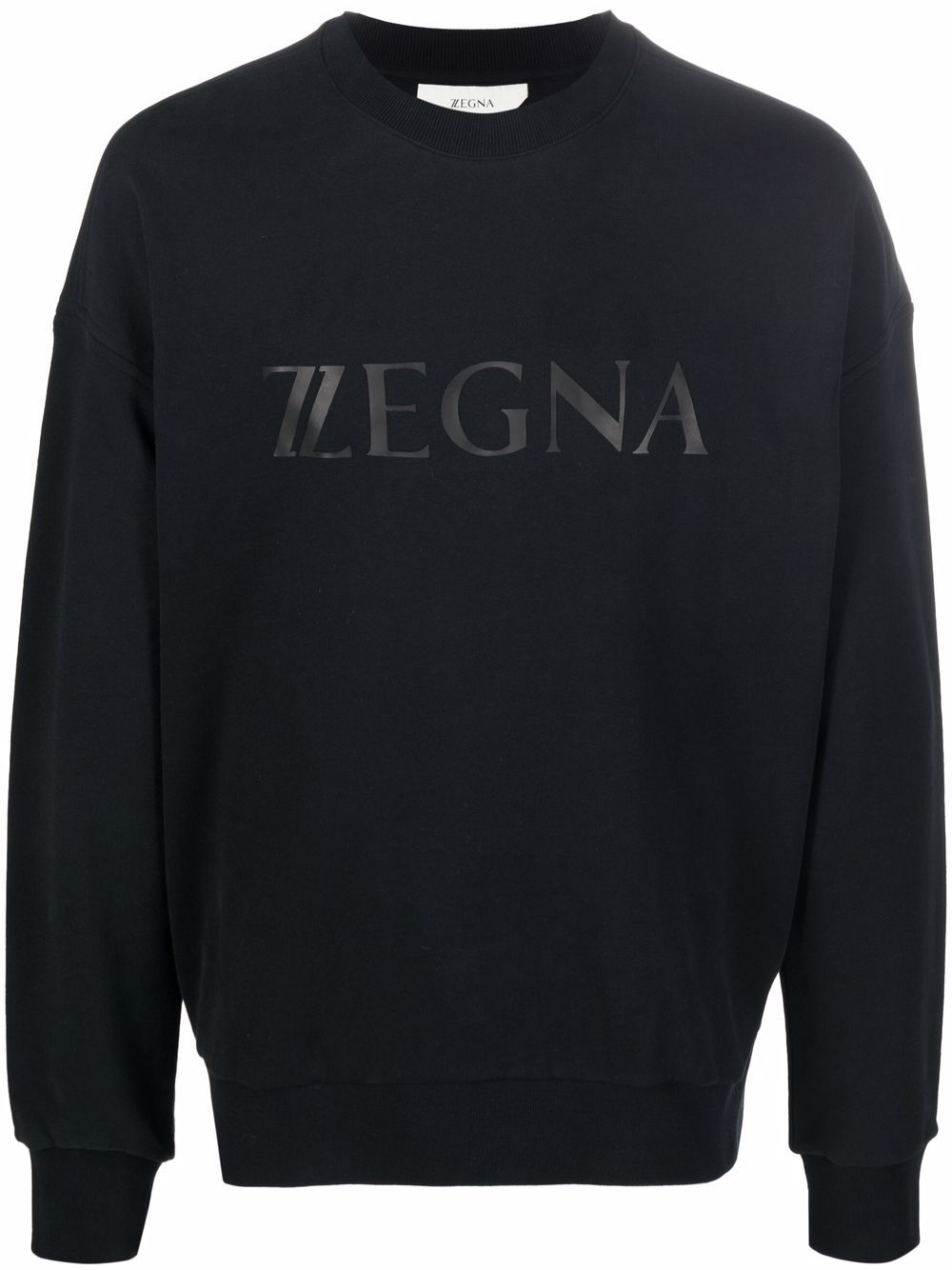 

Zegna sudadera con cuello redondo y logo estampado - Negro