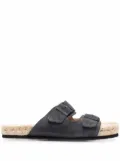 Manebi buckled suede slides - Grey