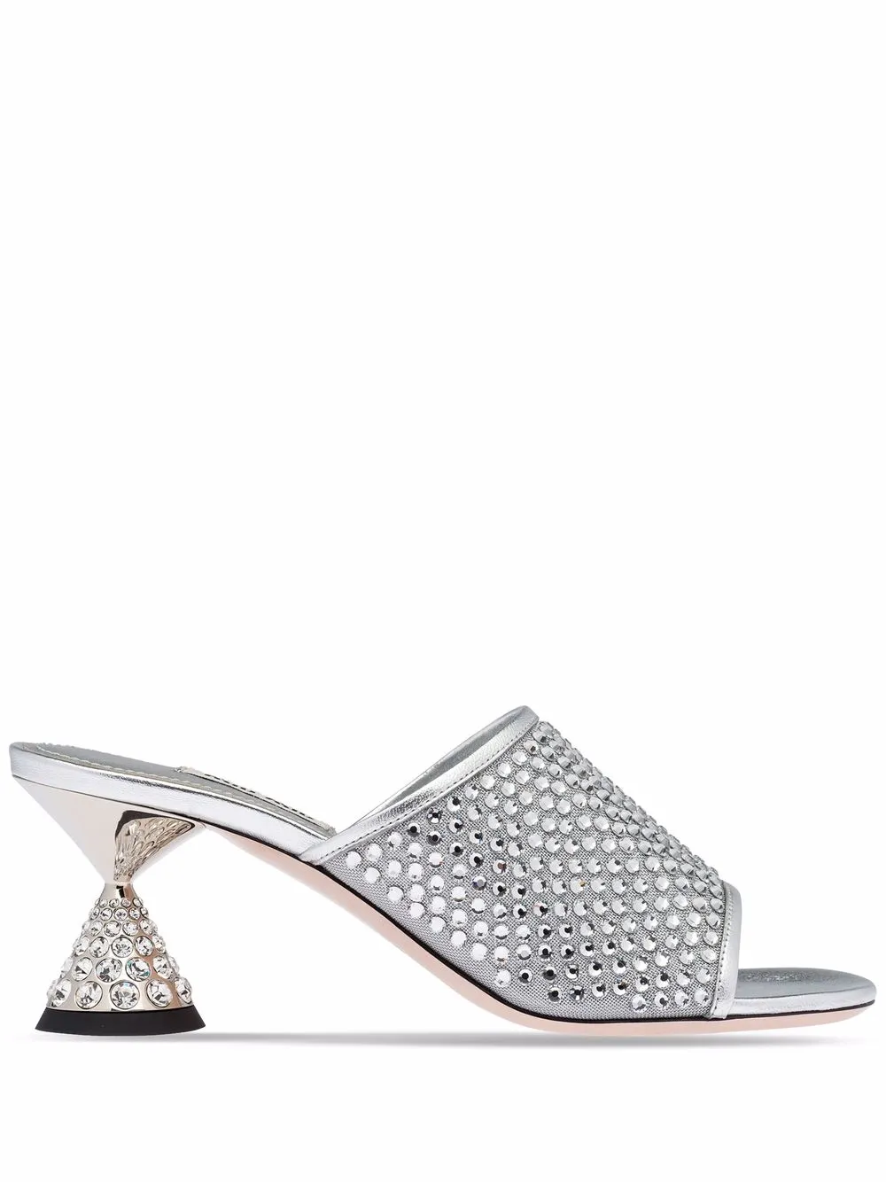 

Miu Miu sandalias con detalles de strass - Gris