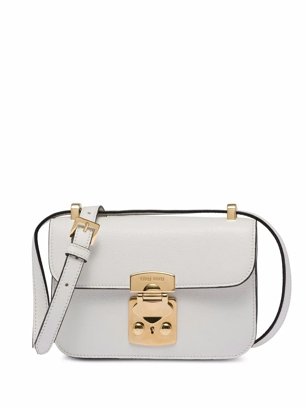 

Miu Miu bolso de hombro de madrás - Blanco