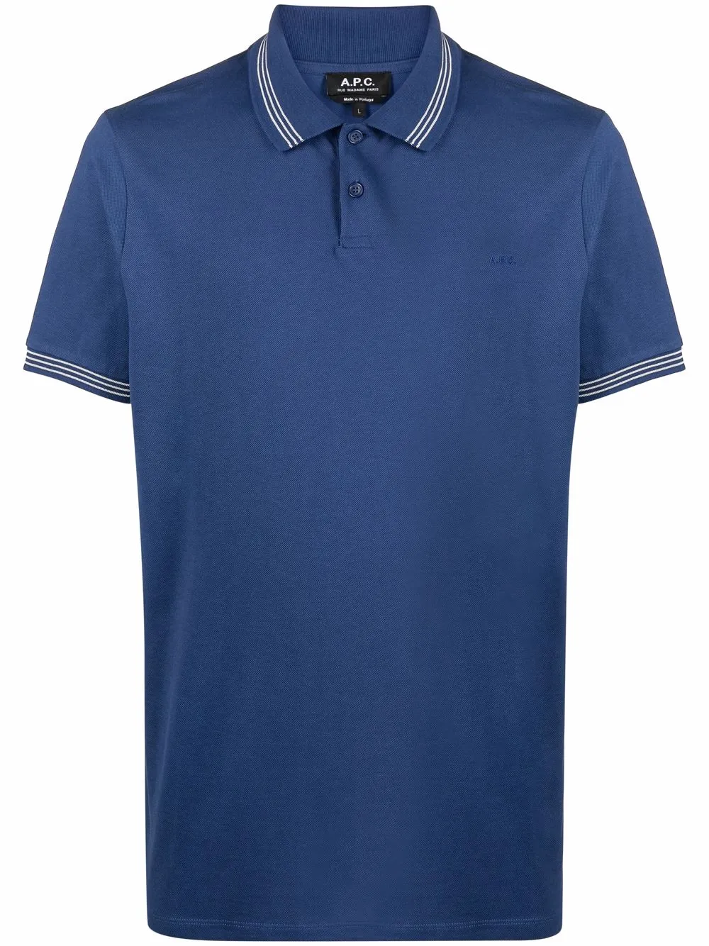 A.P.C. striped-edge cotton polo shirt