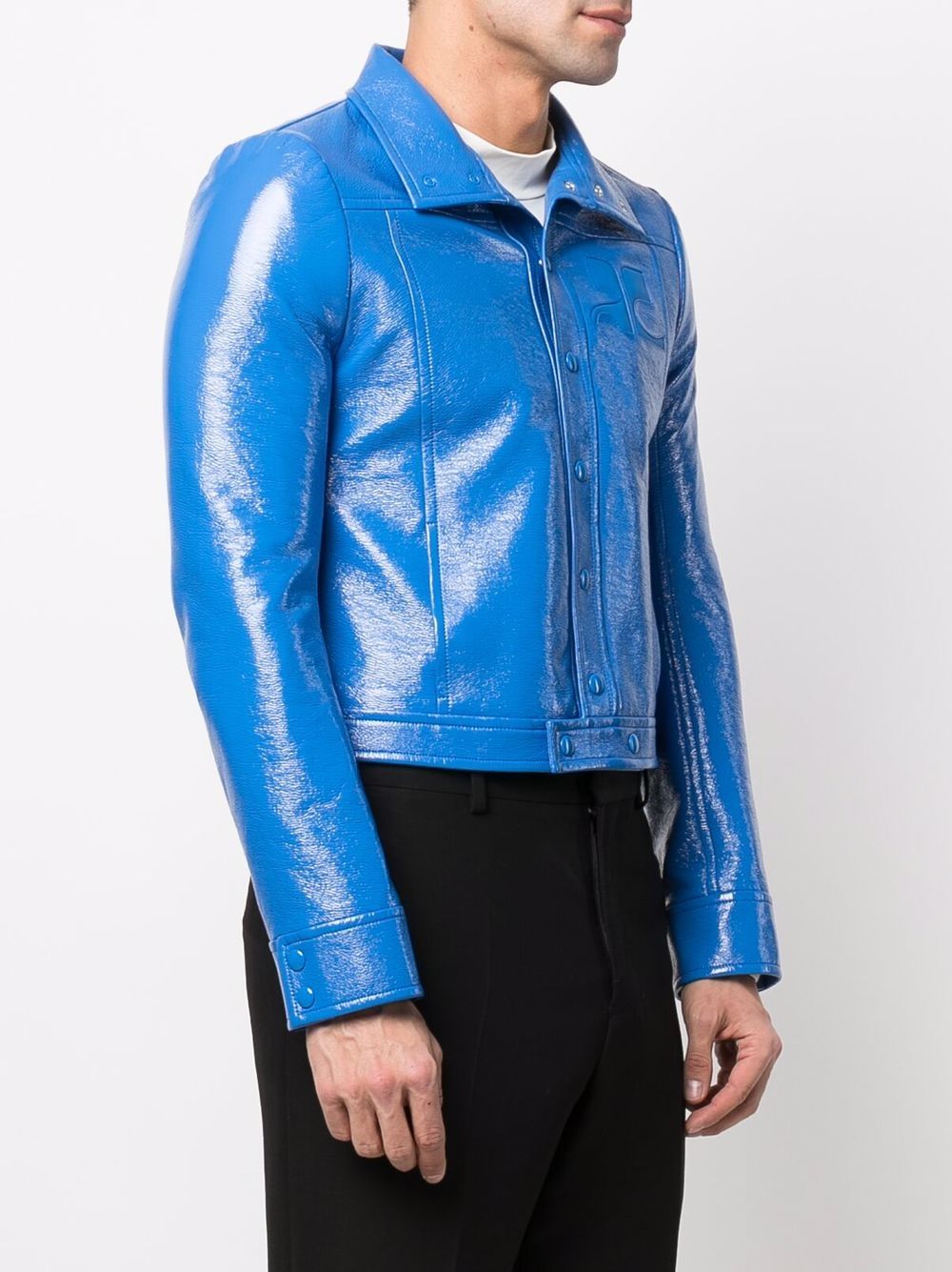 фото Courrèges high-shine leather-look jacket