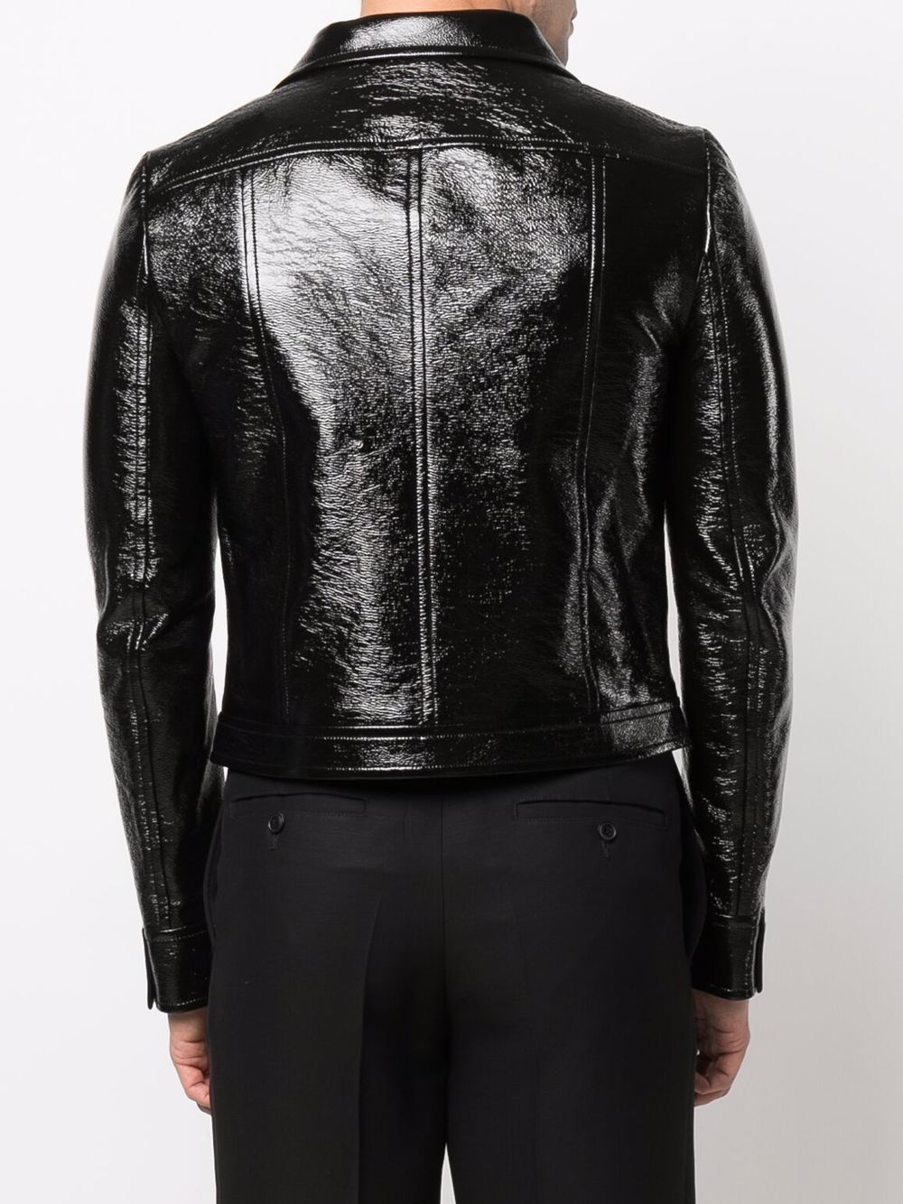 фото Courrèges high-shine leather-look jacket