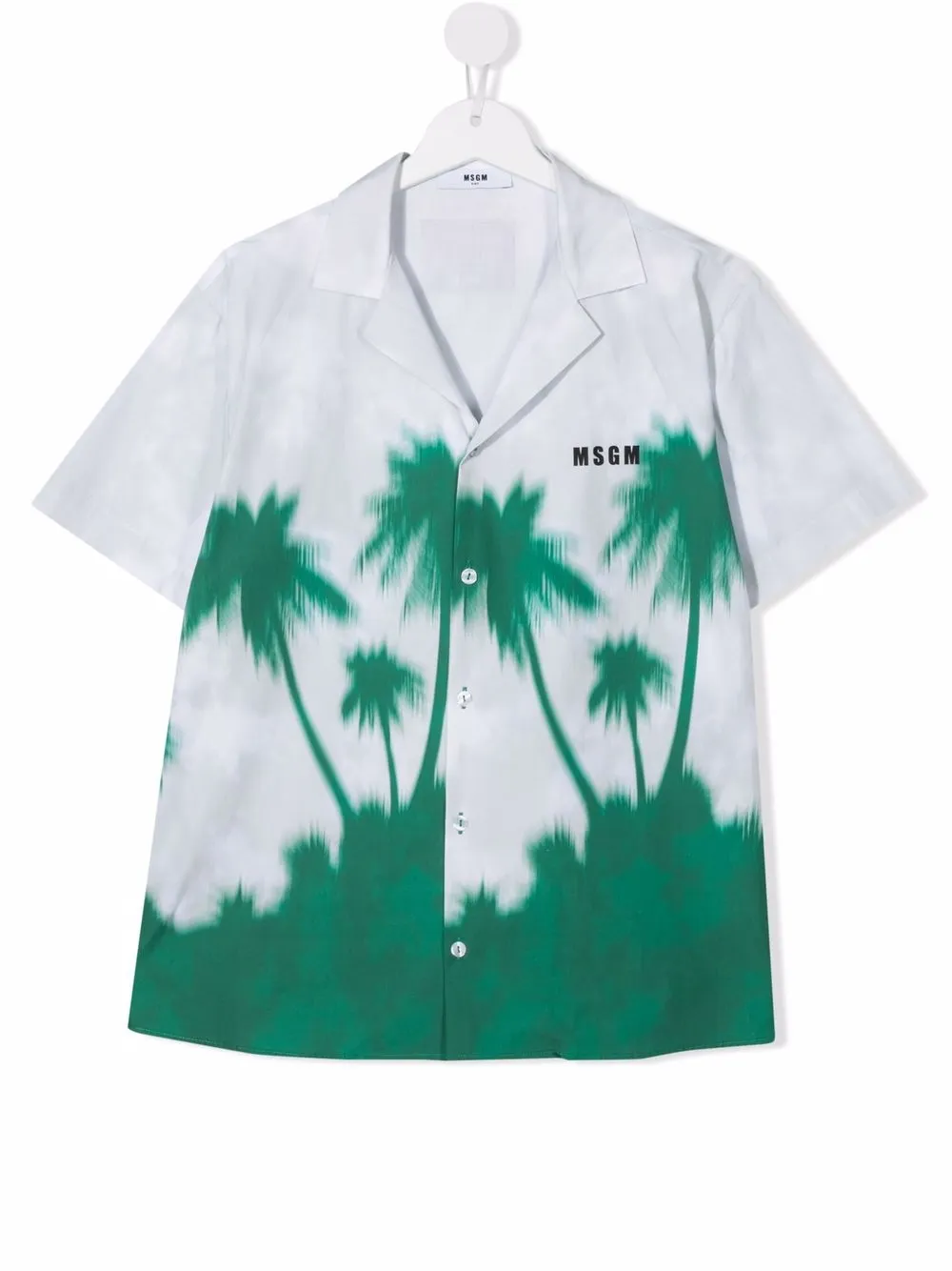 

MSGM Kids camisa con logo estampado - Verde