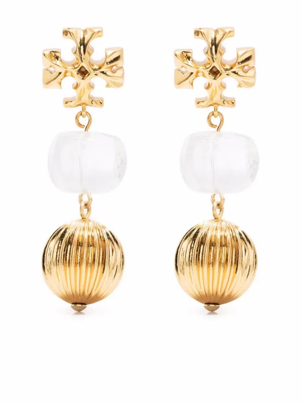 Tory Burch ROXANNE SMALL DOUBLE-DROP EARRING - Farfetch