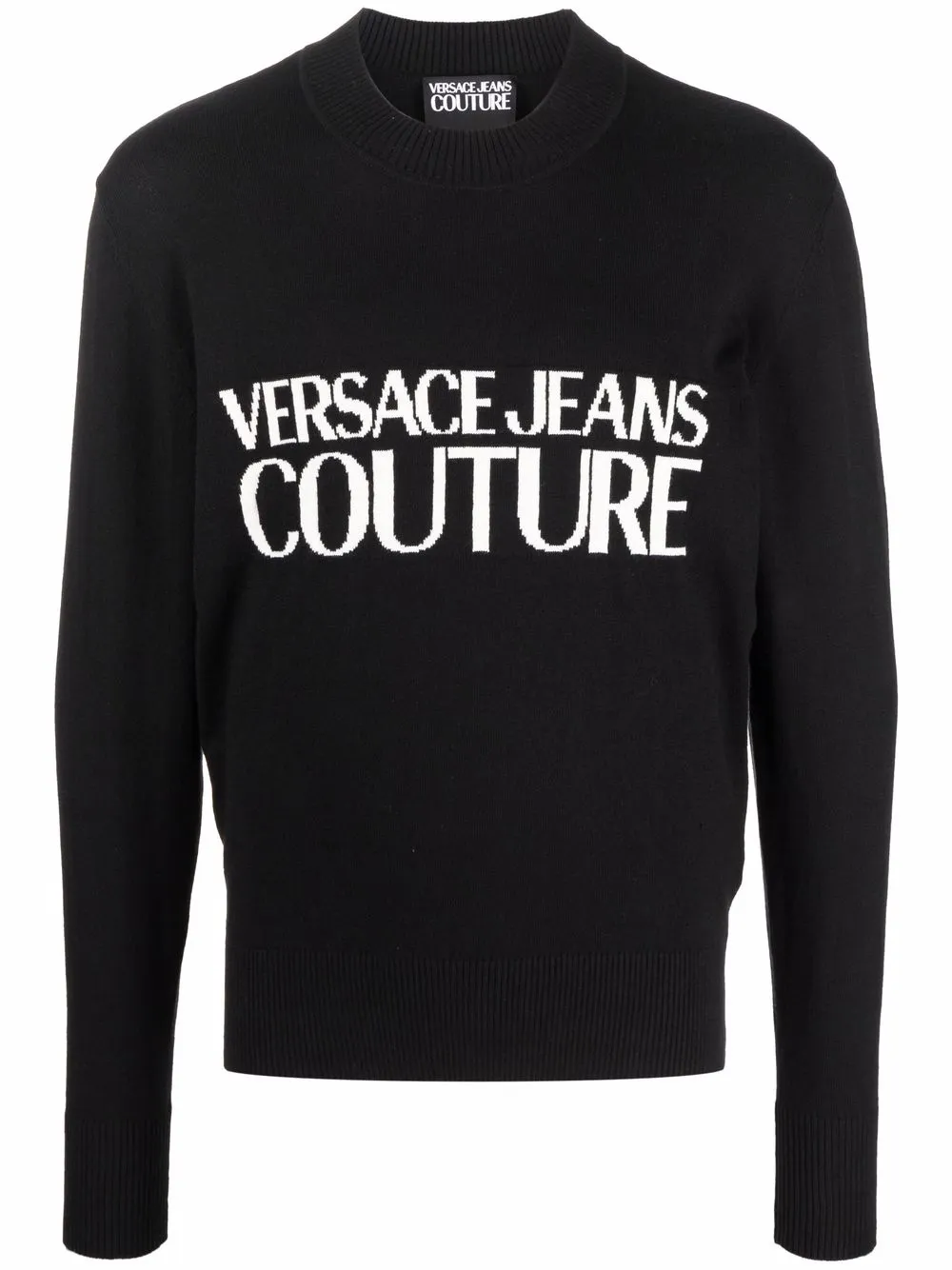 

Versace Jeans Couture logo intarsia crew-neck jumper - Black
