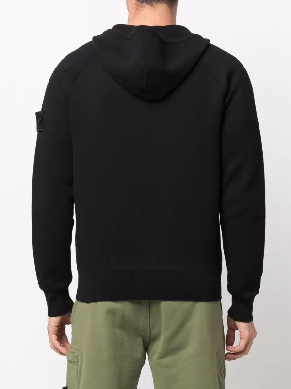 Stone Island Zipped logo-patch Hoodie 