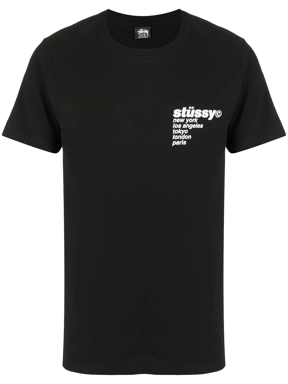 Stussy Strawberry Tee Black Cotton T-shirt With Strawberry Graphic ...