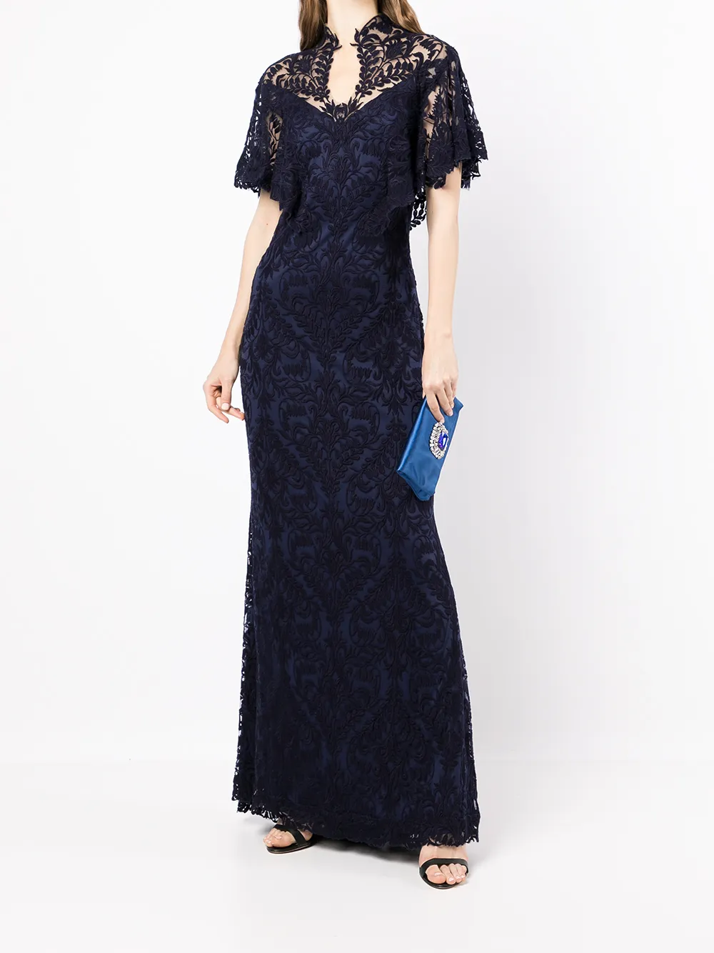 фото Tadashi shoji вечернее платье с цветочным кружевом