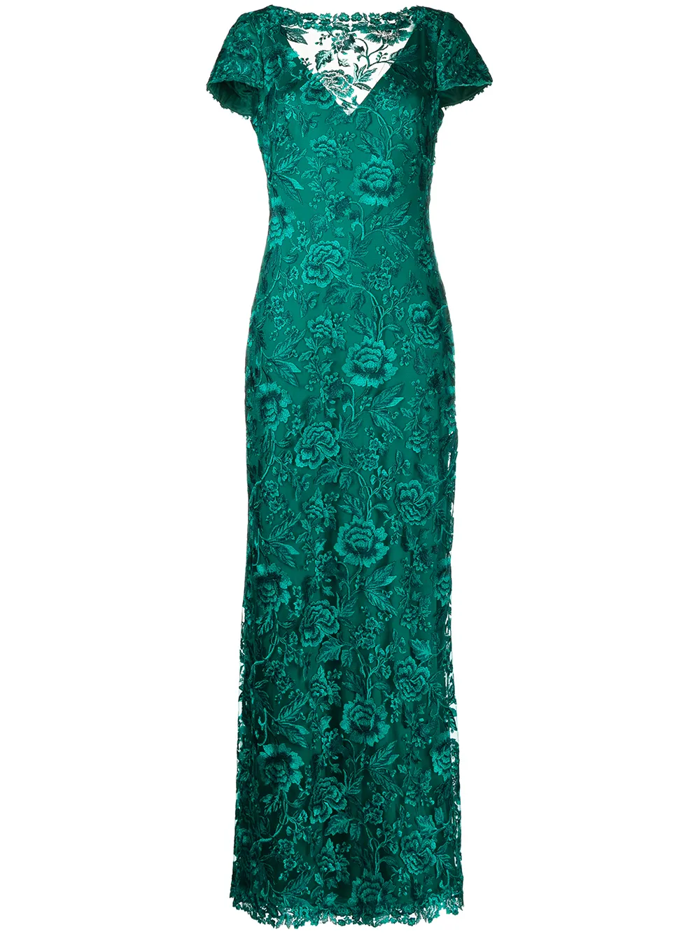 Tadashi Shoji Oran embroidered tulle floor-length gown