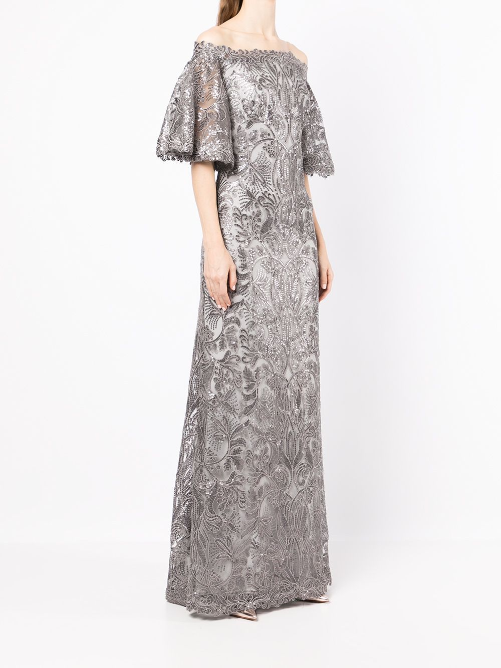 фото Tadashi shoji ashia sequin-embellished off-shoulder gown