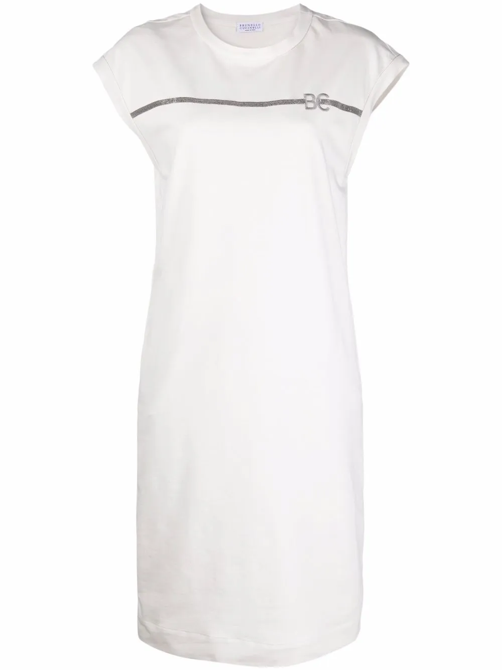 

Brunello Cucinelli vestido estilo playera con logo estampado - Blanco