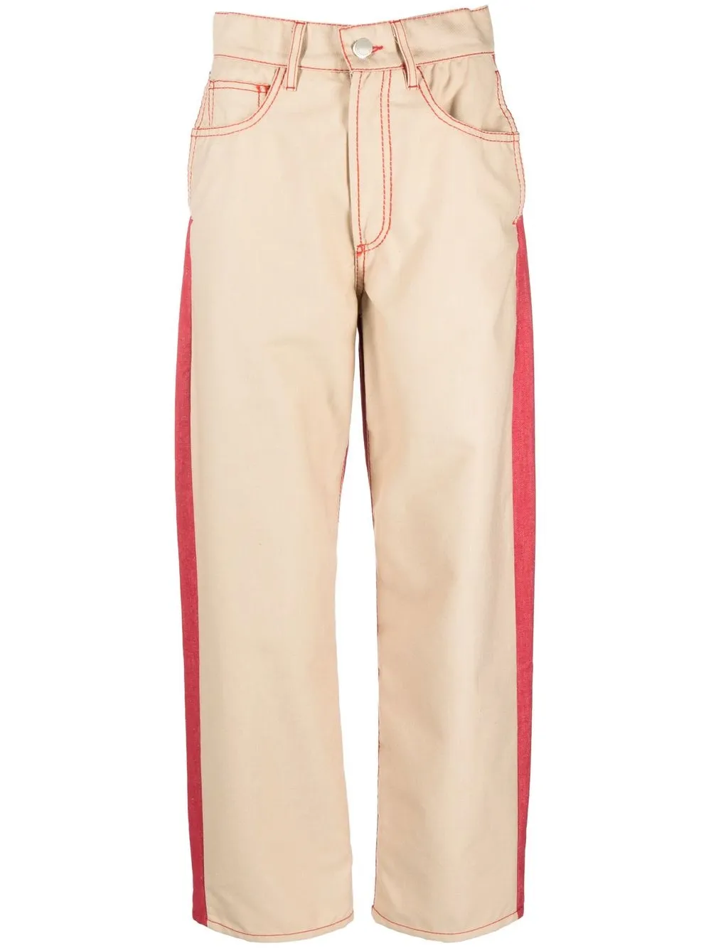 

Sunnei colour-blocked cropped trousers - Neutrals