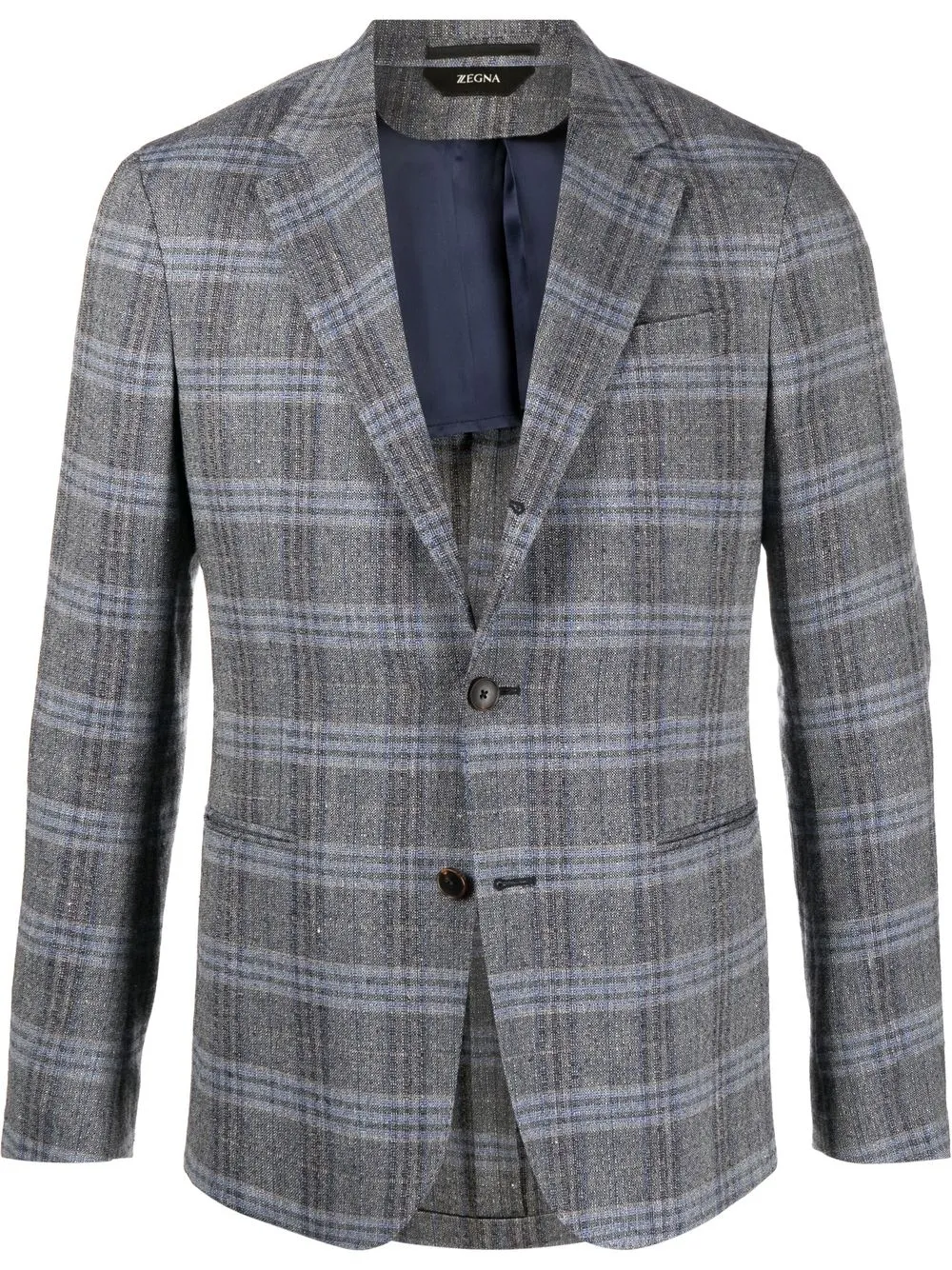 

Zegna blazer a cuadros con botones - Gris