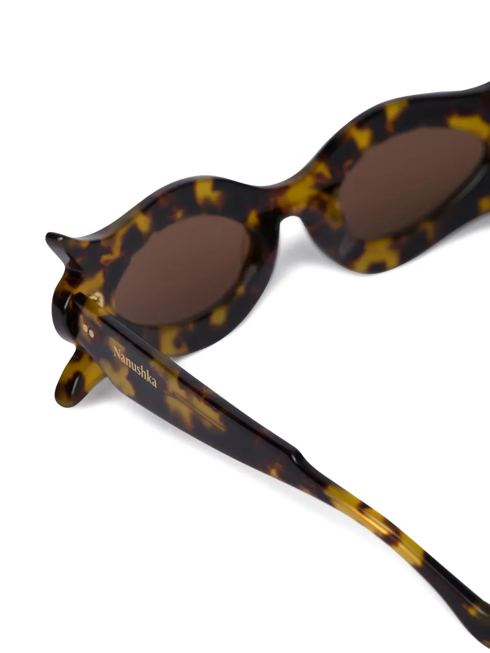 Nanushka Tully zonnebril met bloemenprint Bruin